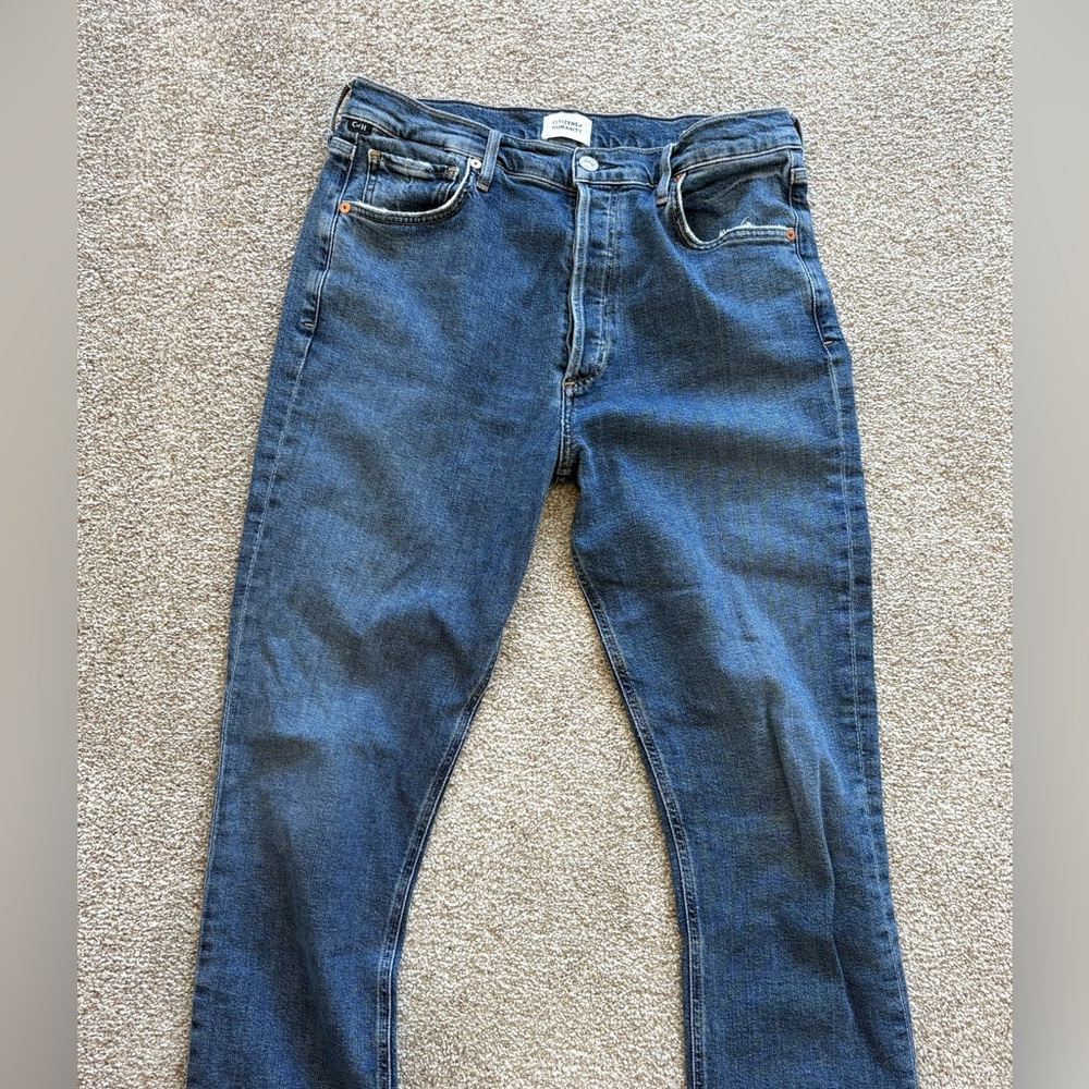 Citizens Of Humanity Deep Blue Cropped Jeans
